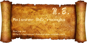 Meissner Bársonyka névjegykártya